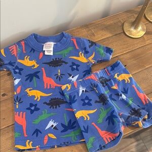 Hanna Anderson Dinosaur Print Kids Pajamas - Blue 2T